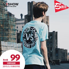 Viishow2015 summer dress new short sleeve t-streets of Europe and the letters printed slim fit cotton short sleeve crew neck
