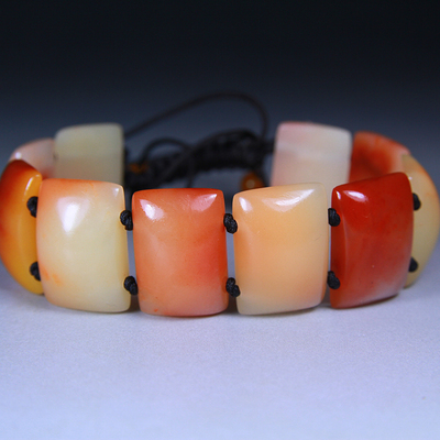 国石精品*寿山石巧色芙蓉《手串》