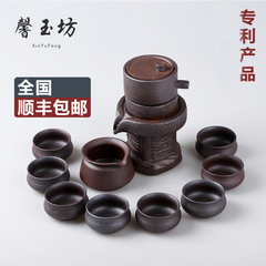 馨玉坊 仿古柴烧功夫茶具整套陶瓷自动出水茶具套装石磨泡茶壶器