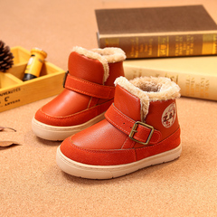 2016冬季新款儿童雪地靴男童靴子女童防水短靴韩版潮童鞋包邮