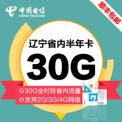 辽宁电信3/4G无线上网卡资费卡流量卡 上网卡30G省内流量半年卡