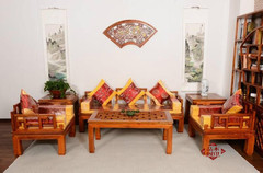 中式仿古实木沙发客厅宫廷沙发 椅子组合 卯榫结构明清榆木家具