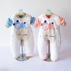 两件包邮小蚂蚁三层保暖连体衣 婴儿长袖连身衣宝宝哈衣开裆爬服