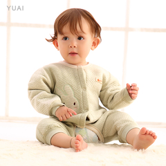 婴儿连体衣秋冬保暖彩棉爬服哈衣新生儿衣服外出宝宝加厚0-12个月