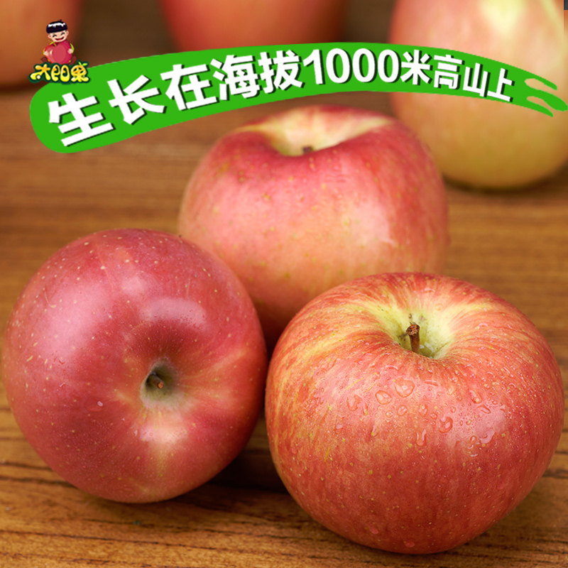 太阳果 灵宝高山野生红富士苹果送2斤共10斤批发吃的新鲜水果平果产品展示图1