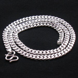 马鞭链 s999银项链 男士纯银项链 99足银链子 男女情侣项链银饰品