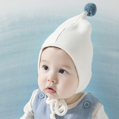 婴儿帽子纯棉新生儿帽子0-3-6-12个月波米麻麻韩国宝宝帽子精灵帽