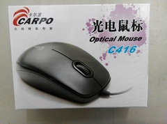 卡尔波黑色全新光电CARPO有线鼠标C416黑
