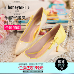 New spring/summer #honeyGIRL Tian Shen 2015 pointed stiletto high heel shoes with side bow shoes asakuchi