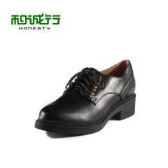 He Chenghang and autumn 2015 new cowhide lacing of England's excellent women's oxfords shoes 0840086