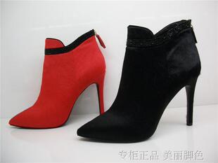 gucci限量款女鞋 2020秋冬款正品胎牛毛女鞋尖頭細高跟水鉆女鞋及裸高幫女鞋後拉鏈 gucci限量