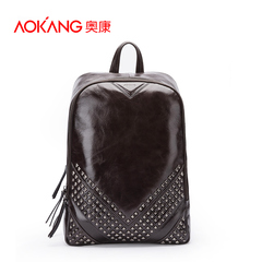 Aucom men retro riveted Japan and South Korea for new student laptop bag backpack bag bag backpack surge