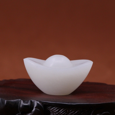 海派玉雕大师张建宏 新疆和田籽料 白玉 元宝