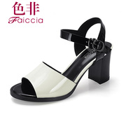 Non-summer shallow thick with new stylish open toe high heel sandal shoes WHBC33504C