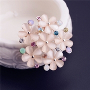 Good Korean full rhinestone flower cute retro female collar button shirt collar clip brooch flower pin scarf buckle bag-mail