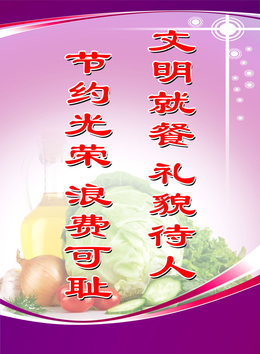 海报印制展板写真喷绘贴纸文明就餐节约浪费写真