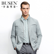 Busen/步森2015秋季新品 男士立领单茄克 短款茄克外套男14132111