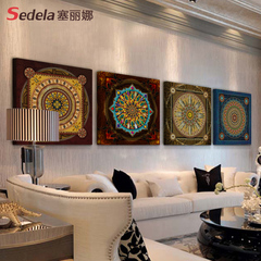 中式复古油画装饰画客厅沙发墙画卧室壁画古典有框画咖啡厅挂画