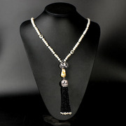 New Thai female long Pearl tassel necklace sweater chain retro elegance