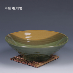 日式和风手工陶瓷釉下彩大汤碗拉面碗斗笠复古碗餐厅土陶碗粗陶碗