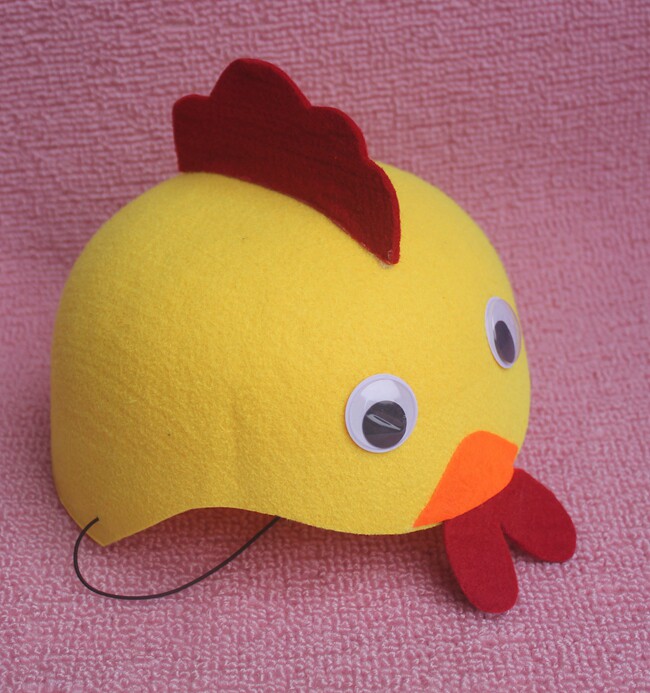 表演用品聚会装扮cos道具可爱小动物头饰 小鸡帽子 小鸡头饰