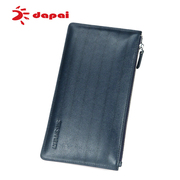 Bulk dapai leisure man long bi-fold zip wallet clutch bag leather multifunction card wallet handbags