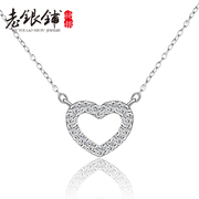 Old shop silver diamond necklace 925 Silver love women Korea women''s collar bone necklace women fashion silver jewelry necklace silver