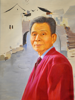 著名红色油画家王北南绘《吴冠中像》