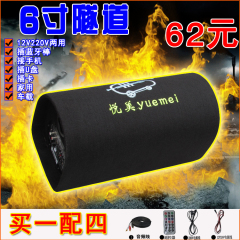 促销6寸隧道大功率12V220V电脑汽车车载低音炮音响插卡USB音箱