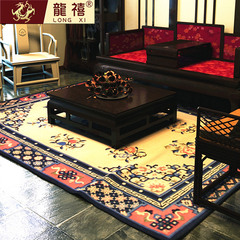 龙禧 纯羊毛藏毯 手工剪花中式民族工艺毯挂毯 客厅卧室茶几地毯
