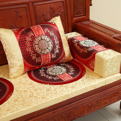 红木沙发坐垫中式实木沙发高密度海绵座垫 吉祥如意配黄小龙