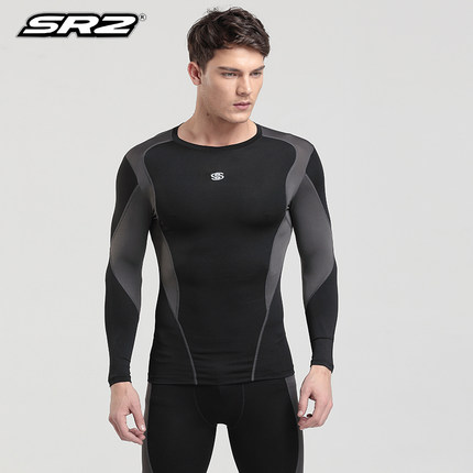 SR2男士健身服長袖運動套裝跑步衣服緊身打底壓縮褲套裝T5MC4403 - 521181726897