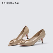 Faiccia/advance sale of non shallow spring 2016 pointed stiletto shoes with high heels shoes round buckle M402