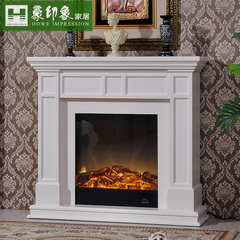 豪印象 欧式壁炉装饰柜白色电取暖壁炉架实木美式壁炉1.2/1.5米
