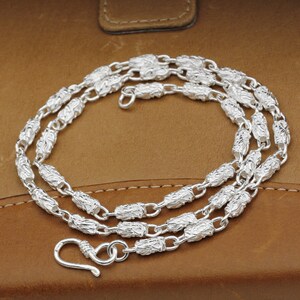 古本银器纯银男士项链纯手工银项链男款霸气龙头项链精品银项链