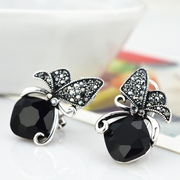 Mu-Mu-Antu synthetic Crystal Stud Earrings jewelry quality women''s exaggerated fashion Joker butterfly earrings women 846