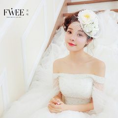 F-Wee/芙唯结婚发饰礼帽饰品头饰新娘韩式网纱时尚花朵头花