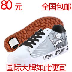 美国heelys暴走鞋儿童正品男/女款单轮手动款卡通轮滑鞋7718瑕疵