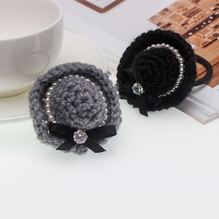 日韩国发圈镶钻珍珠帽子发饰女头绳皮筋扎头发绳高弹力可爱头饰品