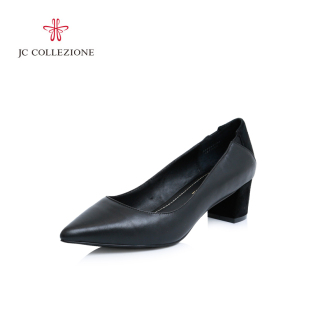 紀梵希買那件衣服 JC COLLEZIONE 捷希OL拼色拼接牛皮中跟女單鞋863140102 紀梵希品牌衣服