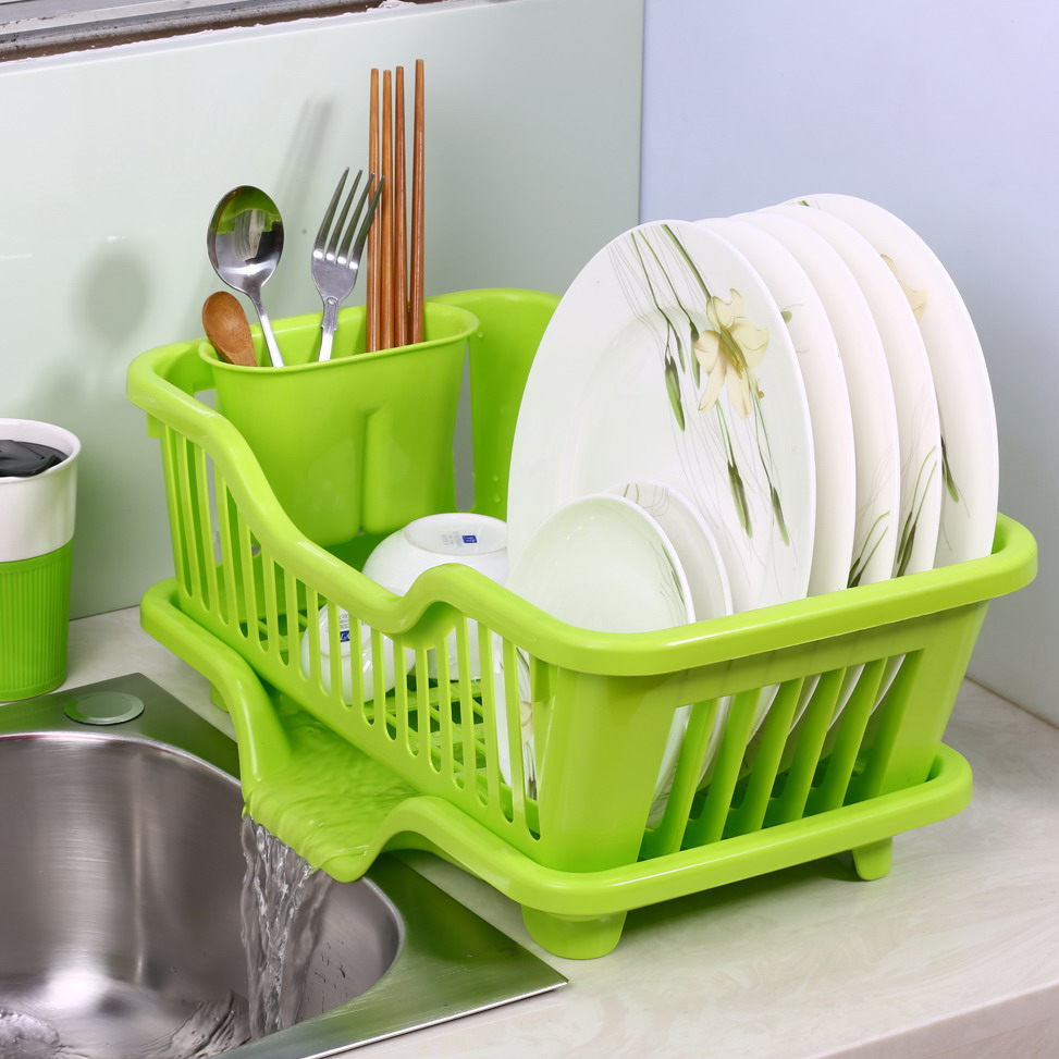 艾仕可 加厚大号厨房塑料沥水碗架 多功能碗碟沥水架 餐具置物架产品展示图1