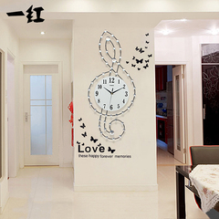 一红创意钟表挂钟客厅现代简约欧式卧室挂表艺术时钟静音个性装饰