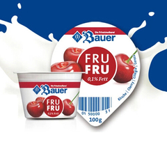 葆尔酸奶樱桃味低脂酸奶德国原装进口发酵乳bauer果粒酸奶100g