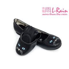 雨鞋女衷情雨L-Rain2016新品折叠便携玩味猫咪防水手工单鞋雨鞋