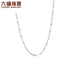 六福珠宝Pt950铂金项链女款双层瓦片链白金素链计价L19TBPN0010A