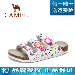 愛馬仕美國刻字 美國 Camel駱駝 正品2020新款女鞋 春夏時尚平底彩色可愛拖鞋 愛馬仕愛國包