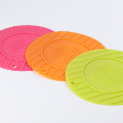 日本KM正品 圆形硅胶隔热垫餐垫杯垫创意碗盘垫锅垫防烫防滑垫