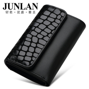 LAN genuine ladies wallet, JUNLAN June short Korean leather wallets 30 percent slim wallet in Europe and America the tide