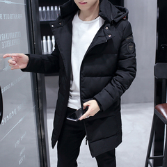 冬季韩版修身男士中长款棉衣外套大码棉服青年加厚棉袄上衣服男装