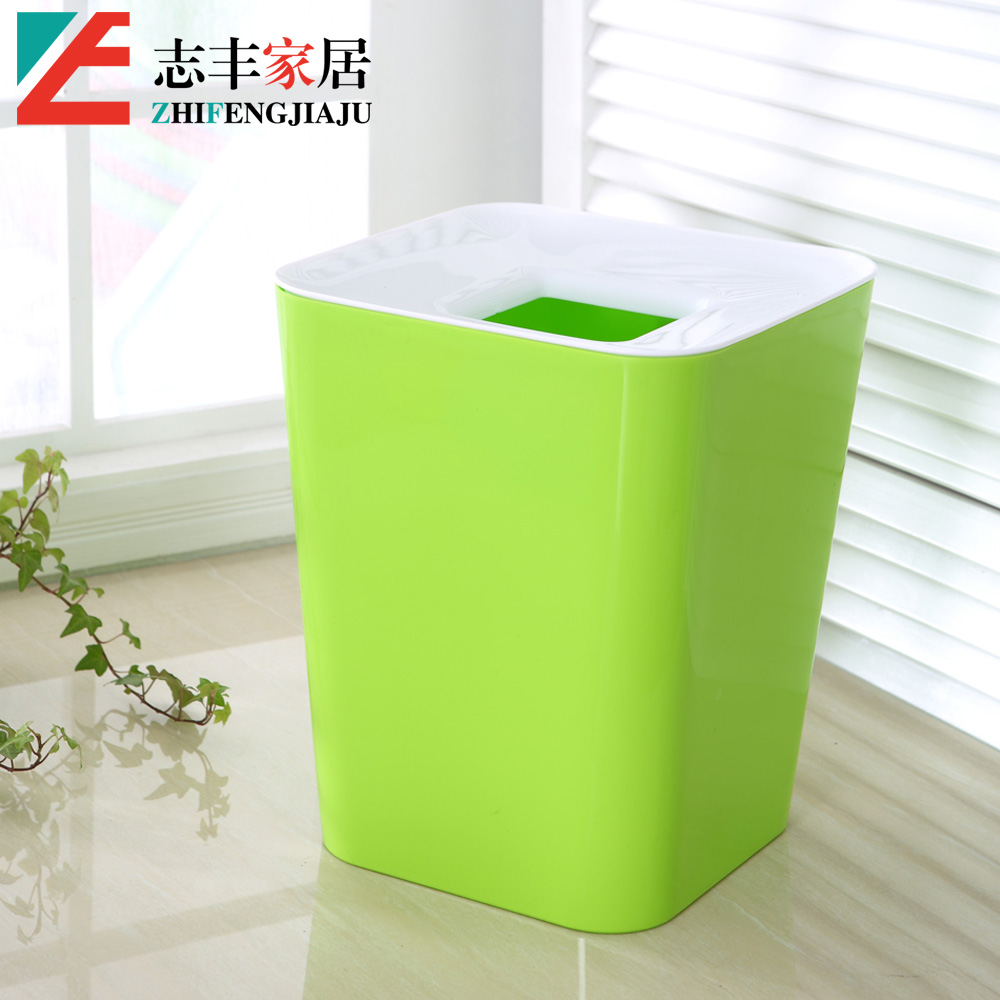 志丰家居日式垃圾桶清洁桶时尚创意卫生桶大号厨房塑料收纳桶